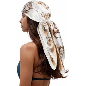 Head Scarf for Women Like Silk Scarf Hair Scarf Printed Square Scarf